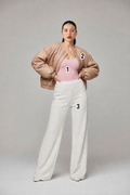 Conjunto Body basis + Chaqueta globo cuero + Pantalon boa